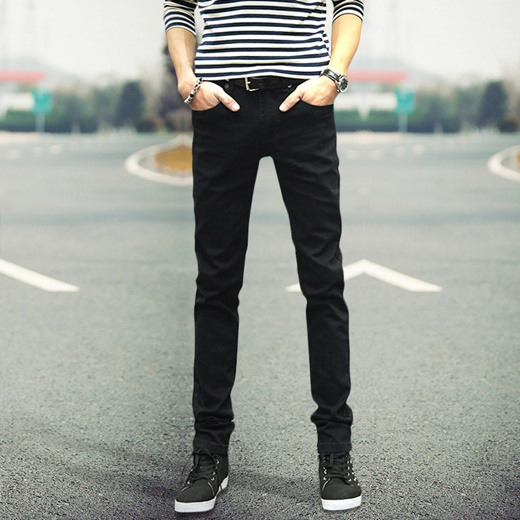 Qoo10 Male Black Jeans Pants Feet Pants Korean Male Teenagers Trend Men S Sl Men S Clothing