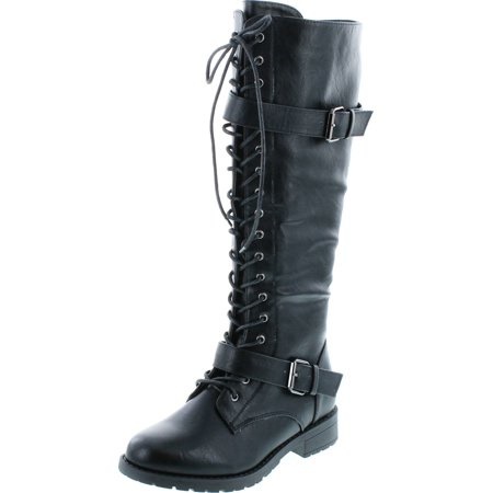 Qoo10 - Womens Knee High Boots Lace Up 