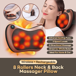 EAshuhe Neck and Shoulder Massager with Heat - Shiatsu Back Massage Pillow  with
