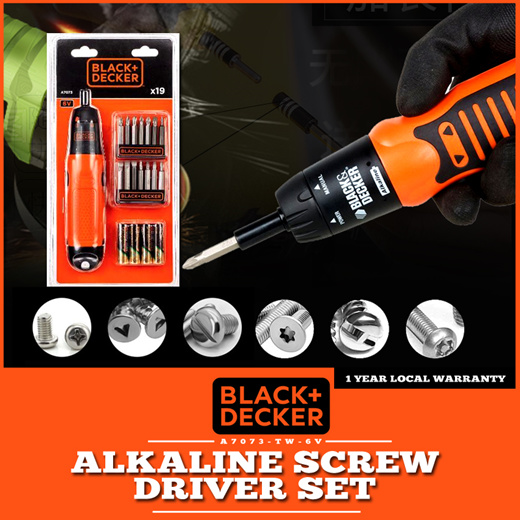 Black Decker A7073 IN 6V Alkaline Screwdriver Set