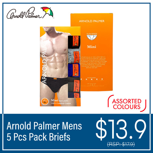 Arnold Palmer Men's Mini Briefs Cotton Bamboo-(3 Pcs) Assorted  Colour-AP018-M3