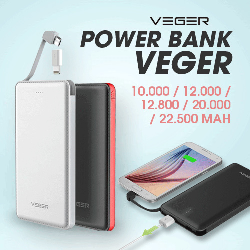 Clearence Power Bank Veger 10.000 / 12.000 / 12.800 / 20.000 / 22.500 Mah