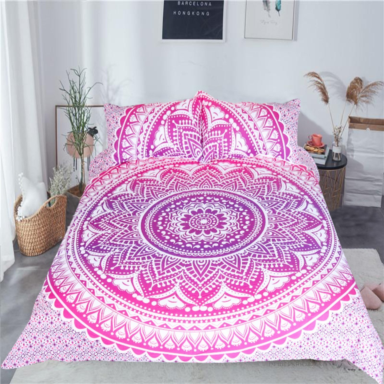 Qoo10 Sleepwish Pink Ombre Bedding Set Indian Mandala Bedding