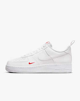 [耐克] MENZE AIR FORCE1 LOW 白色 大学红色 男士用 运动鞋 FZ7187-100