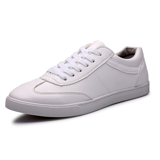 white casual leather shoes