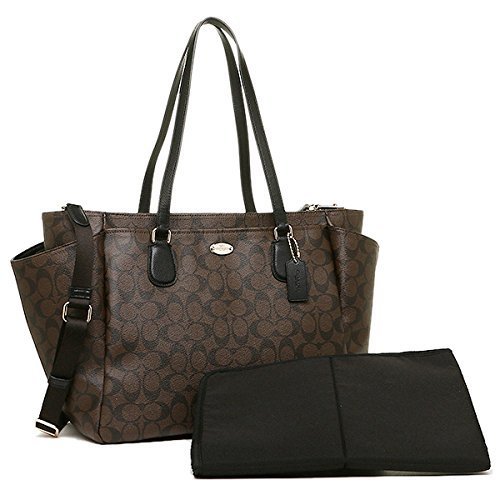 Black leather store coach diaper bag