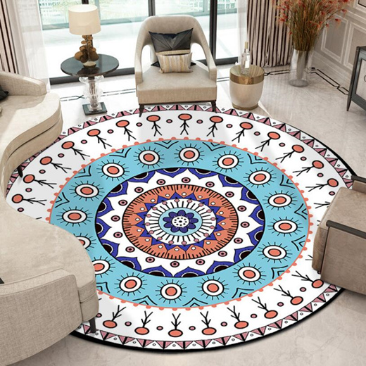 Qoo10 Geometric Anti Slip Rugs Round Carpet Floor Decoration Living Room Fo Furniture Deco