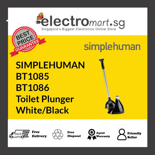 simplehuman BT1085 Toilet Plunger, White