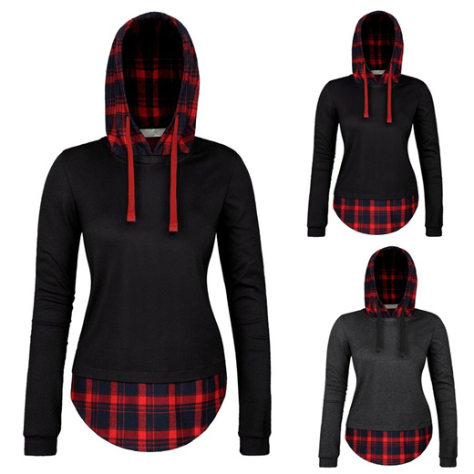 plaid hoodie women's