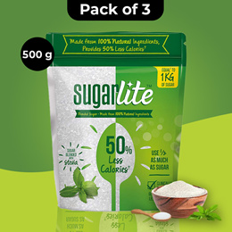 Sugarlite 50% Less Calories Sugar Pouch, 3 X 500 g