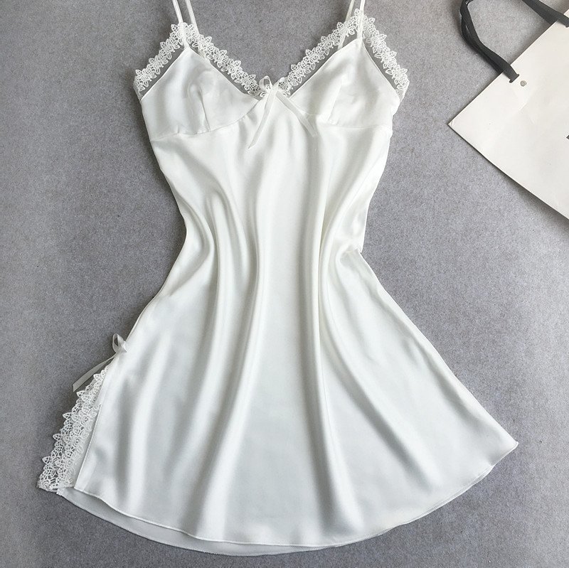 white silk nightdress