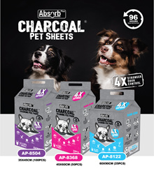 Absorb Plus Charcoal Pet | Dog | Cat Pee Pad | Training Pad | Pet Sheets (3 sizes)
