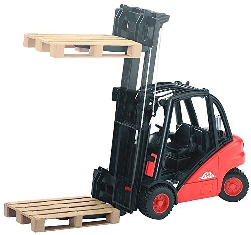 bruder linde h30d forklift with 2 pallets