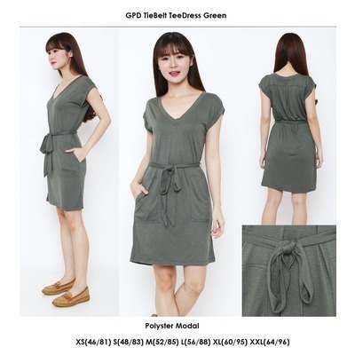 GPD Tiebelt Tee Dress Green