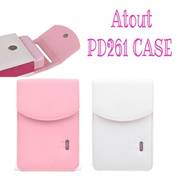 Atout Premium Leather Case for PD261 LG Pocket Photo Printer White  Pink / ZINK Photo Paper