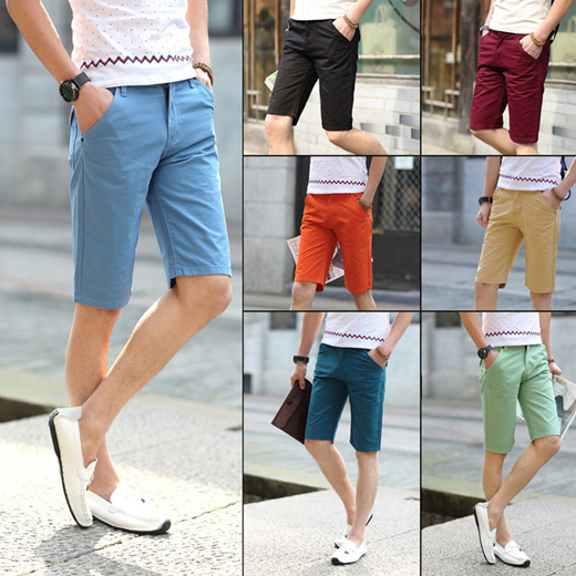 Qoo10 - Fashion Khaki Shorts Summer Business Casual Shorts Men Short Pants  Me : Men's Clothing
