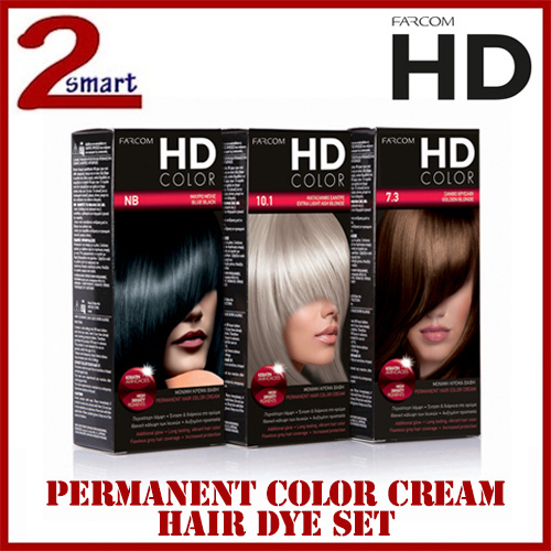 Qoo10 - Farcom HD Color Permanent Hair Color Cream Hair Dye Set : Hair Care