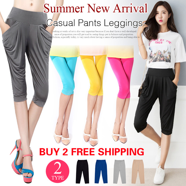 [BUY 2 FREE SHIPPING]Women Pants/Capris/Yoga Pants Harem Pants/Ice Cool/Skinny Pants/Leggings Casua Deals for only S$49.9 instead of S$49.9