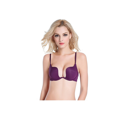 purple strapless push up bra