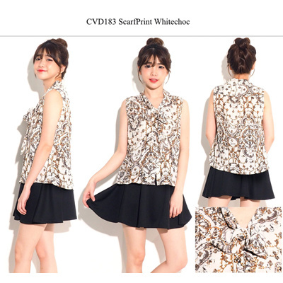 CVD183 ScarfPrint WhiteChoco