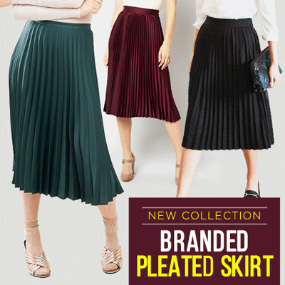 The-Fahrenheit Branded Women Easy Pleated Skirt
