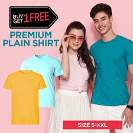 [Bundle of 2] Unisex Kaos Polos warna premium_cotton combed_Size S-XXL