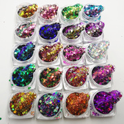 20COLORS Chameleon Glitter Mixed Metallic Luster Hexagon Chunky Shape Nail Glitter Paillette Shape f