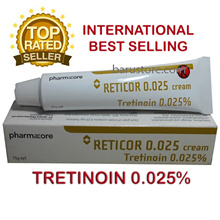 Reticor Tretinoin 0.025 Vitamin A Skincare Beauty Cream for Acne Remove Wrinkles Scars Comedo