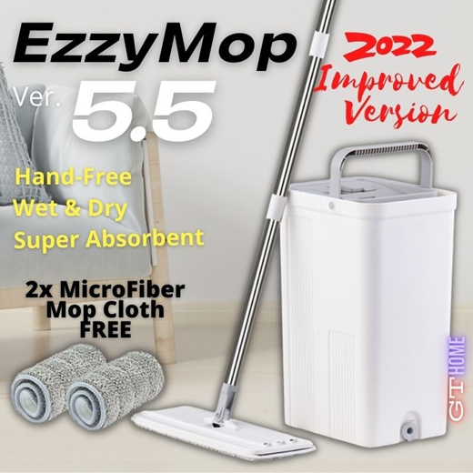 EzzyMop 5.5 CNY Cleaning All New Ezzy Mop with Micro Fiber Cleaning Cloth Clean Use Wet and Dry