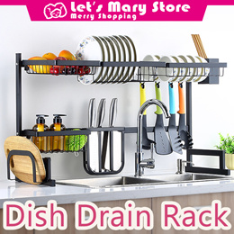 Eastore Life Hanging Dish Rack,Collapsible Dish Drying Rack with Drainboard, Stainless Steel Dish Drainer, Black