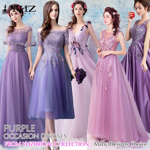 purple formal evening gowns