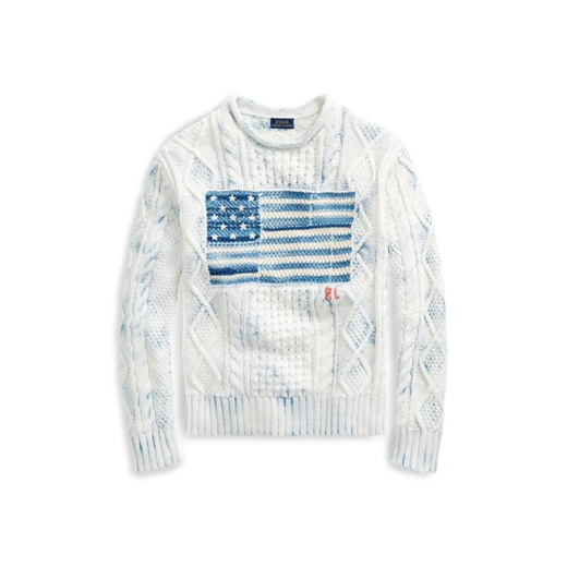 Qoo10 - Polo Ralph Lauren Indigo Flag Cotton Sweater : Women's Clothing