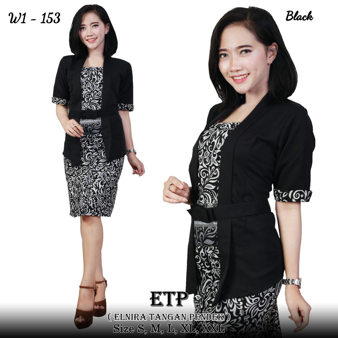 Stelan Top Kebaya Dumye Blouse And Short Skirt Span Jumbo Batik Wanita