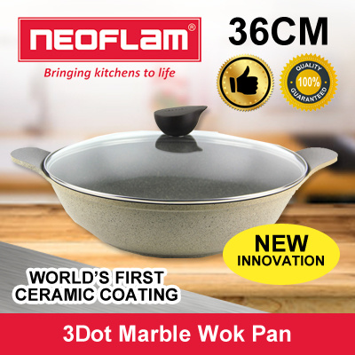 Amazon Com Neoflam Venn 4 5qt Ceramic Nonstick Stockpot W Glass Lid Marble Kitchen Dining