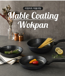 KOREA CERAMIC NON STICK WOK FRYING PAN STEAMER COOKING CLAYPOT LIVINGART