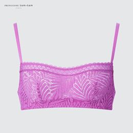 Roseheart Wireless Bra Set Back With Lace Trim And Panties Purple