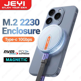 JEYI Magnetic 2230 M.2 NVMe SSD Enclosure with Magsafe for iPhone 15 Pro Max ProRes, USB 3.2 10Gbps