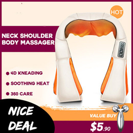 NO HEAT- EAshuhe Neck and Shoulder Massager, Shiatsu Back Massage Pillow