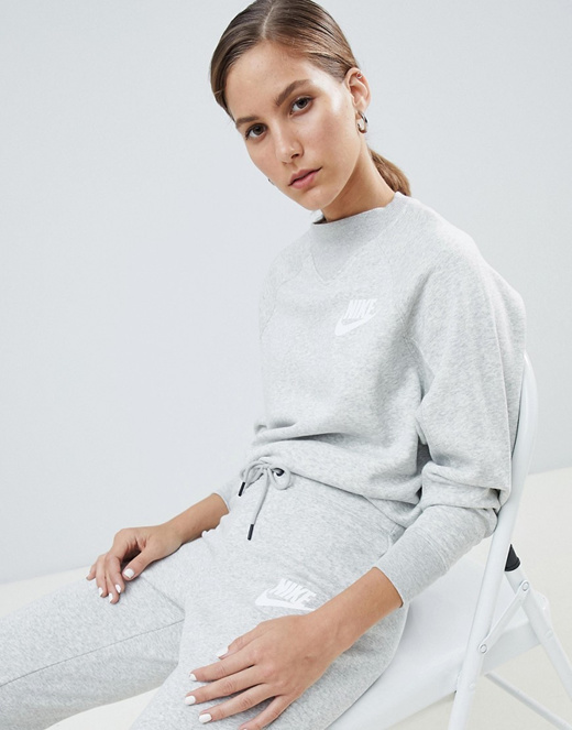 nike rally grey crew neck sweatshirt