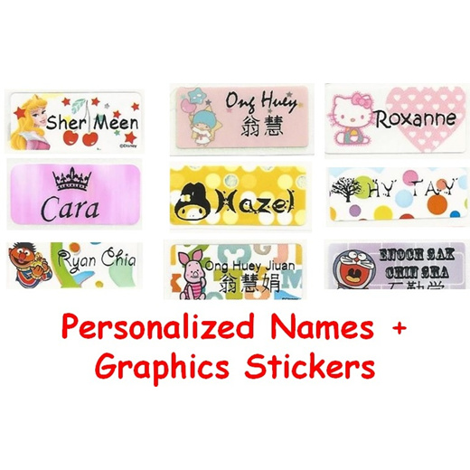 cartoon name stickers singapore