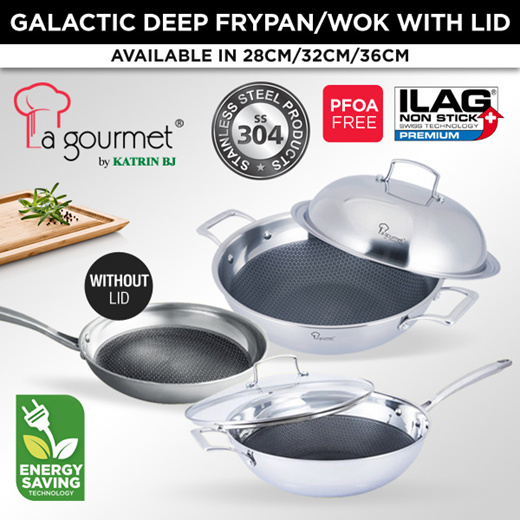 Qoo10 La Gourmet Galactic Wok Frying Pan Frypan Induction Kitchen Dining