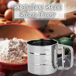 HELLOGIRL Hand Pressure Flour Sieve Semi-Automatic Hand-held Stainless Steel Flour Lcing Sugar Sifter for Baking Cake Flour Sieve