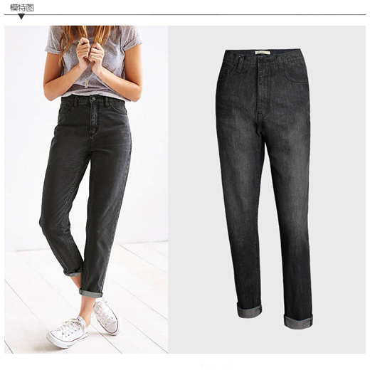 Qoo10 Fashion Boyfriend Jeans Women Cotton Denim Jean For Ladies Black High Women S Clothing