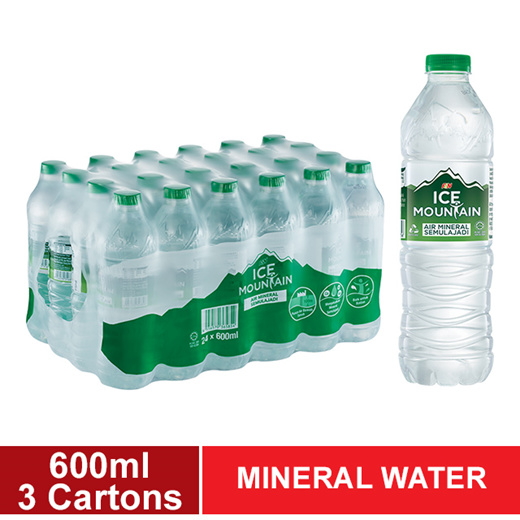 Qoo10 - FN Ice Mountain Mineral Water (24 x 600ml) X 3 Carton 
