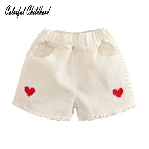 white denim short shorts