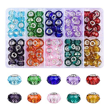 100Pcs 6mm Rondelle Acrylic Crystal Rhinestone Spacer Beads for Jewelry