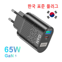 GaN 65W USB C Charger PD45W 20W PPS QC3.0 Korea Plug Type C Fast Charge Adapter for MacBook Samsu