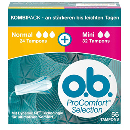 o.b. 프로컴포트 셀렉션 56개입 7팩 노멀 앤 미니 o.b. ProComfort Selection Normal + Mini Tampons