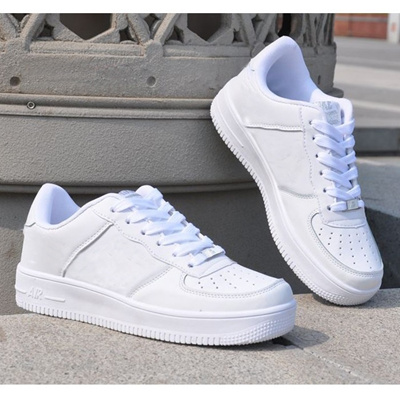 Plain white sneakers women shoes men 