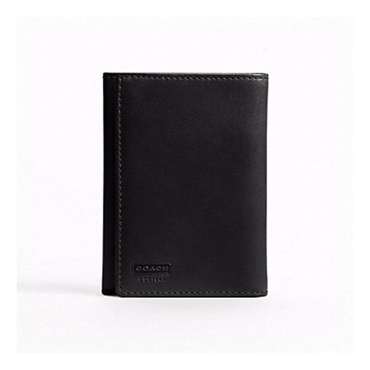 Qoo10 - COACH WATER BUFFALO LEATHER TRIFOLD WALLET (COACH F74394) BLACK.  [BWN] : Men's Accessories